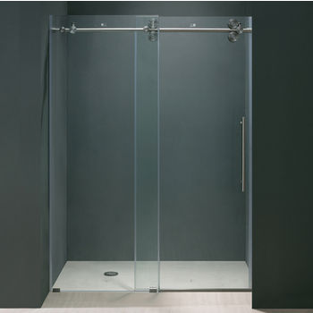 Vigo 64'' Frameless Shower Door 3/8'' Thick Clear Tempered Glass and Stainless Steel Hardware, 33-5/8'' W Door Size x 74'' Door Height