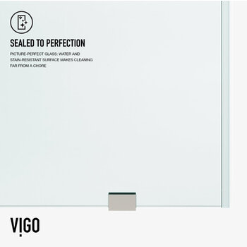 Vigo 60'' x 66'' Frameless Sliding Tub Door with Stainless Steel Hardware, Protecglass Laminated Glass, and Handle , Sealed to Perfection