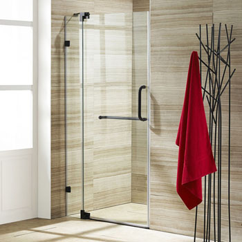 Pirouette Adjustable Frameless Pivot Shower Door In Antique Rubbed