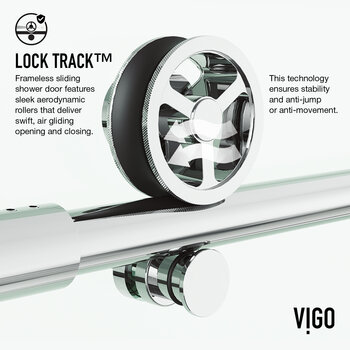 Vigo Elan Cass Collection 48'' x 76'' Clear / Chrome Lock Track Info