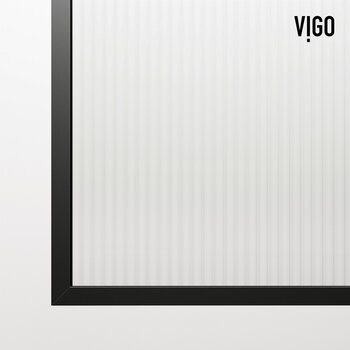 Vigo Arden 34'' W x 78'' H Fixed Arch Frame Shower Screen in Matte Black with Fluted Glass, Frame Close Up View