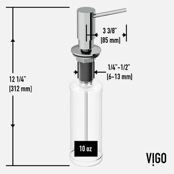 Vigo Braddock Collection Soap Dispenser Dimensions