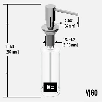 Vigo Edison Collection Bolton Soap Dispenser in Chrome Dimensions