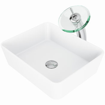 Vigo Sink with Waterfall Faucet Display View 1