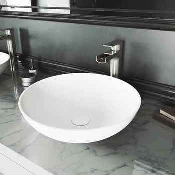 Sink & Amada Bathroom Faucet in Brushed Nickel & Pop-Up Drain