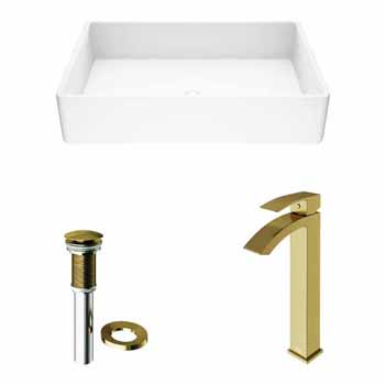 VGT1458 Sink Set w/ Duris Faucet Brushed Gold