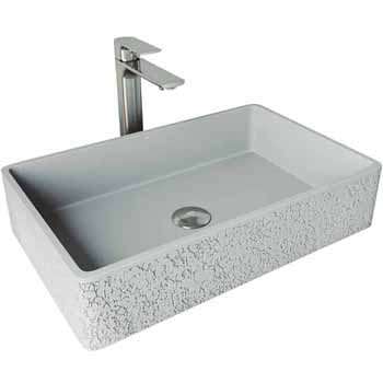 Sink Set w/ Norfolk Vessel Mount Faucet in Brushed Nickel w/ Pop-Up Drain