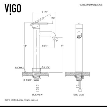 VGT1552 Faucet Specifications