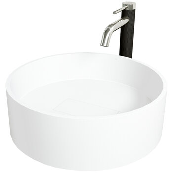Vigo Bryant Collection 15-1/8'' Round Vessel Sink Lexington Faucet Brushed Nickel Product View
