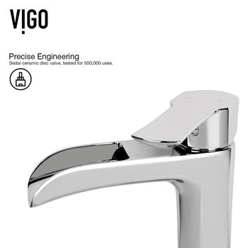 Vigo Starr Collection 15-1/8'' Square Vessel Sink Niko Faucet Chrome Precise Engineering