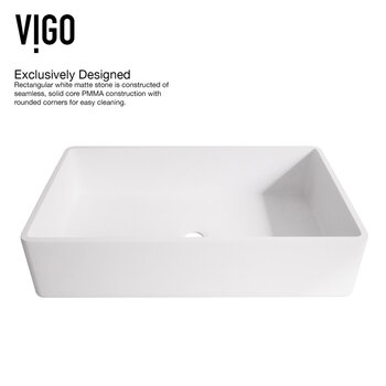 VIGO Magnolia MatteStone™ Collection Vessel Bathroom Sink with Apollo Bathroom Faucet and Pop-Up Drain in Matte Black, Exclusively Designed