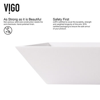 VIGO Vinca MatteStone™ Collection Vessel Bathroom Sink with Cass Wall Mount Bathroom Faucet and Pop-Up Drain in Chrome, Faucet Info