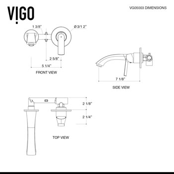 VIG-VGT954 Faucet Specifications