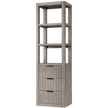 Vinnova Cadiz 22'' W x  71-7/8'' H Storage Cabinet in Grey with 3 Drawers and 3 Open Shelves for Bathroom and Living Room, Grey Product View