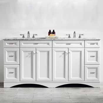 Naples 72 W Double Sink Vanity Set With Carrara White Marble Countertop By Vinnova Kitchensource Com