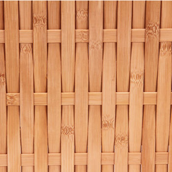 Household Essentials Wood 2 Tier Shoe Rack/Basketweave in Bamboo