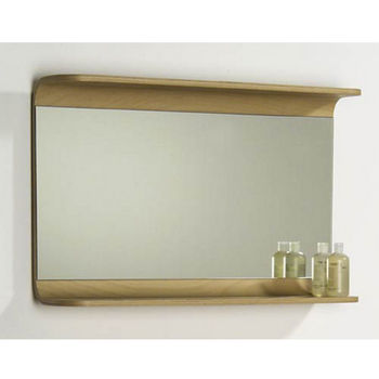 Aeri Large Rectangular Wood Mirror with Integral Shelf By Whitehaus