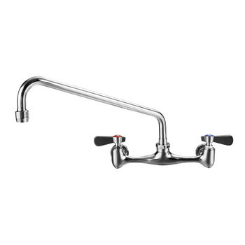 Whitehaus Wall Mount Laundry Faucet with Extended Swivel Spout, Polished Chrome, 12" Spout Height