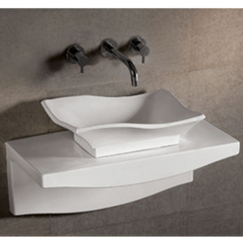 Isabella Rectangular Above-Mount Bath Sink with Wall-Mount Countertop