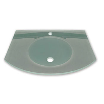 Whitehaus 28" Wall Mounted Arched Countertop and Integrated Round Basin in Matte Glass