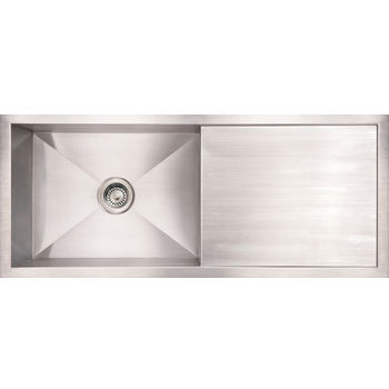 Noah Collection - Commercial Sink with Drainboard, Brushed Stainless Steel