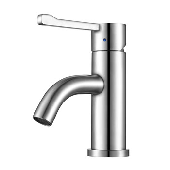 Lavatory faucet in Polished Stainless Steel