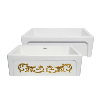 Sink in White/ Gold Display View 1