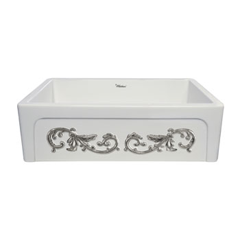 Embossed Vine Sink in White/ Platinum Display View 2