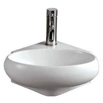 Whitehaus Isabella Oval Wall Mount Basin with Center Drain