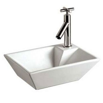 Whitehaus Isabella Rectangular Wall Mount Basin and a Right Offset Single Faucet Hole