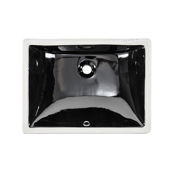 Wells Sinkware 18" Wide Rectangular Vitreous Ceramic Lavatory Single-Bowl Undermount Bathroom Sink in Ebony