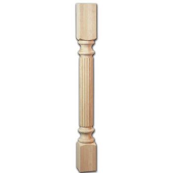 Woodworx Reeded Post, 3-1/2"W x 3-1/2"D x 35-1/4"H