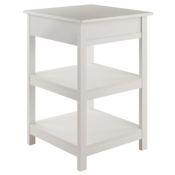 Winsome Wood Delta Collection Home Office Printer Stand, White Angle Back View