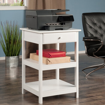 Winsome Wood Delta Collection Home Office Printer Stand, White