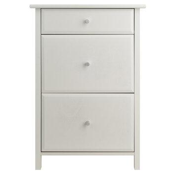 Winsome Wood Delta Collection Home Office File Cabinet, White Front View