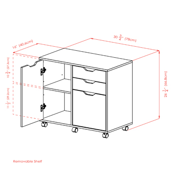 Halifax North America Wood Rolling 26 High File Cabinet Storage Organizer with 3 Large Open Shelves | Mathis Home