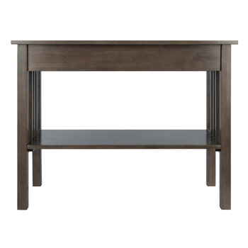 Winsome Wood Stafford Collection Console Hall Table, Oyster Gray Back View
