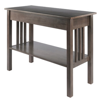 Winsome Wood Stafford Collection Console Hall Table, Oyster Gray Angle Back View