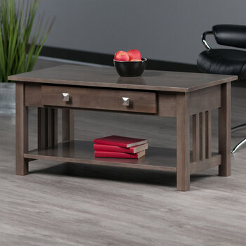 Winsome Wood Stafford Collection Coffee Table, Oyster Gray
