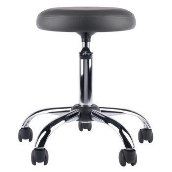 Winsome Wood Clyde Collection Adjustable Cushion Seat Swivel Stool, Charcoal and Chrome Side View