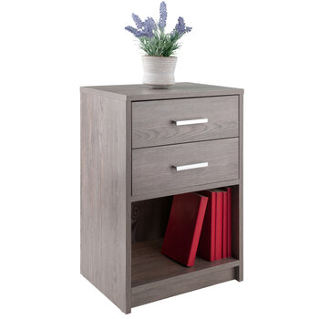 Winsome Wood Molina Collection Accent Table, Nightstand, Ash Gray Prop View