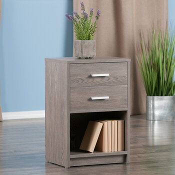 Winsome Wood Molina Collection Accent Table, Nightstand, Ash Gray