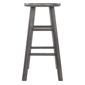 Winsome Wood Ivy Square Leg Collection Counter Stool, Rustic Oyster Gray Counter Stool Front View