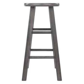 Winsome Wood Ivy Square Leg Collection Counter Stool, Rustic Oyster Gray Counter Stool Side View