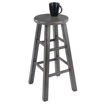Winsome Wood Ivy Square Leg Collection Counter Stool, Rustic Oyster Gray Counter Stool Prop View