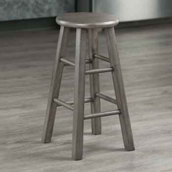 Winsome Wood Ivy Square Leg Collection Counter Stool, Rustic Oyster Gray 