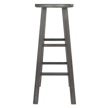 Winsome Wood Ivy Square Leg Collection Bar Stool, Rustic Oyster Gray Bar Stool Side View