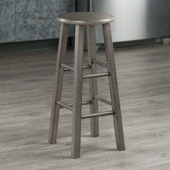 Winsome Wood Ivy Square Leg Collection Bar Stool, Rustic Oyster Gray 