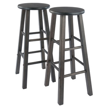Winsome Wood Element Collection 2-Piece Bar Stool Set, Oyster Gray Bar Stool Product View