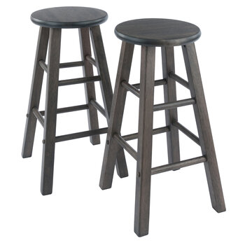 Winsome Wood Element Collection 2-Piece Counter Stool Set, Oyster Gray Counter Stool Product View